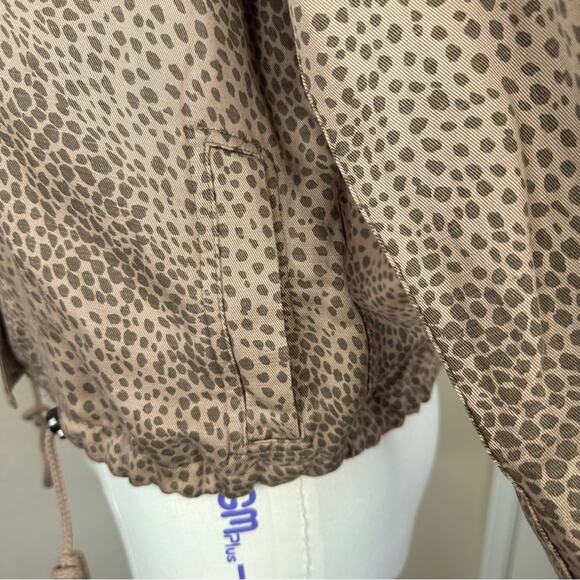 RAILS Tennessee Tawny Spots Brown Tan Linen Blend Cheetah Jacket Womens Size M - Picture 11 of 16
